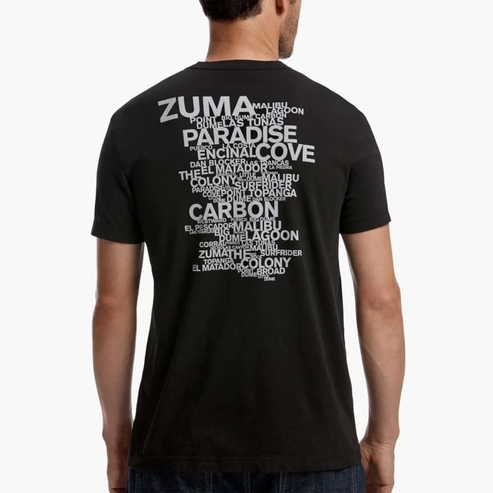 JAMES PERSE BLACK MALIBU BEACH BLACK GRAPHIC TEE ~ SIZE 5 (FITS LIKE XXL) RARE! - Picture 1 of 9
